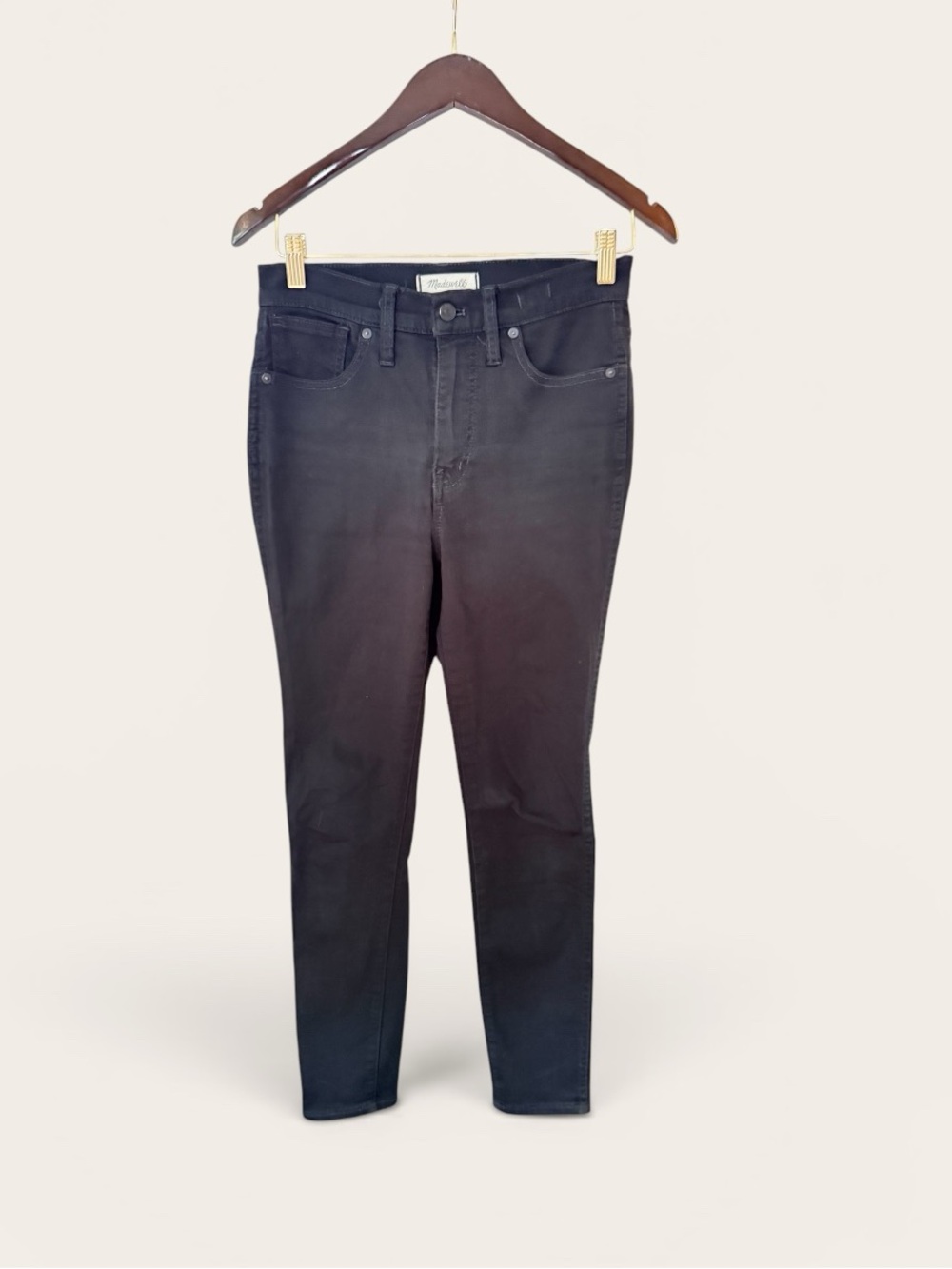 Madewell 10 High-Rise Skinny Jeans Black Denim Size 27 High Waisted